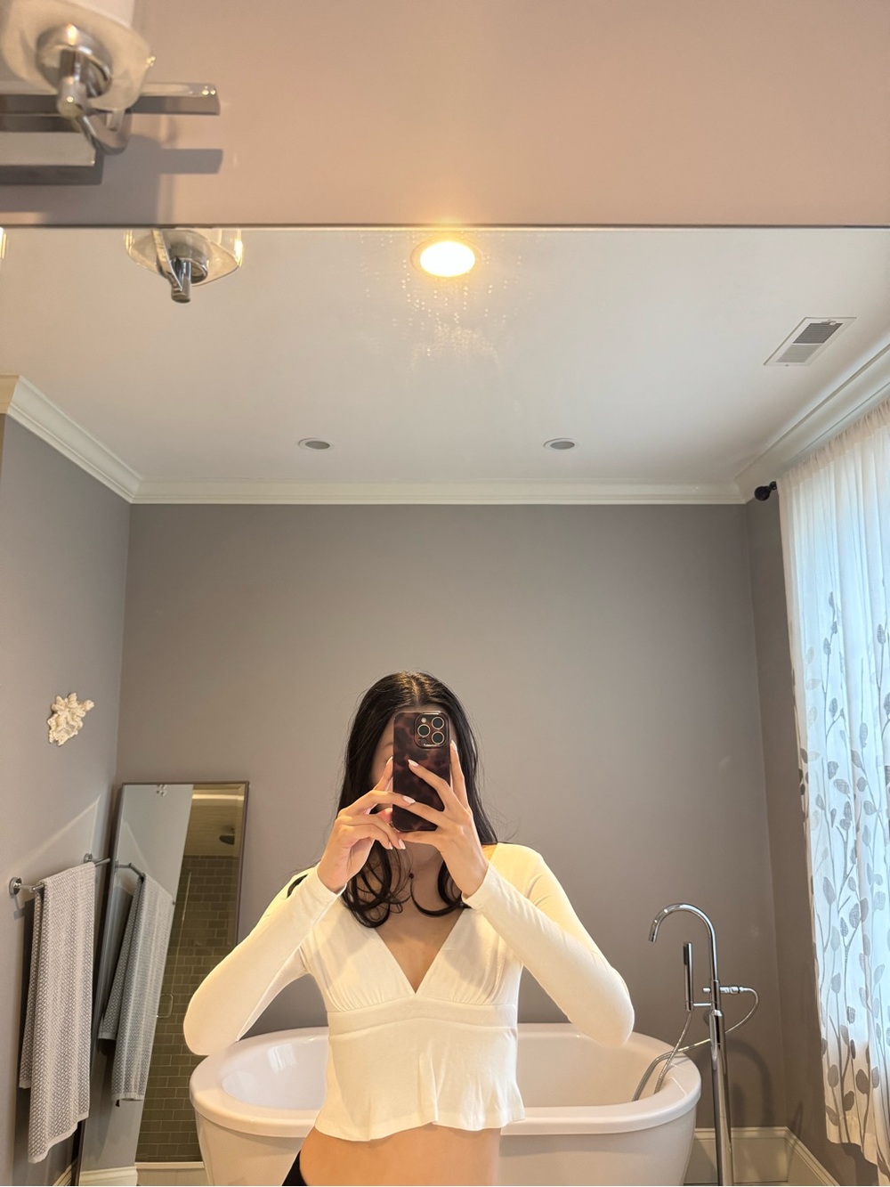 Princess Polly White Cropped Long Sleeve Top